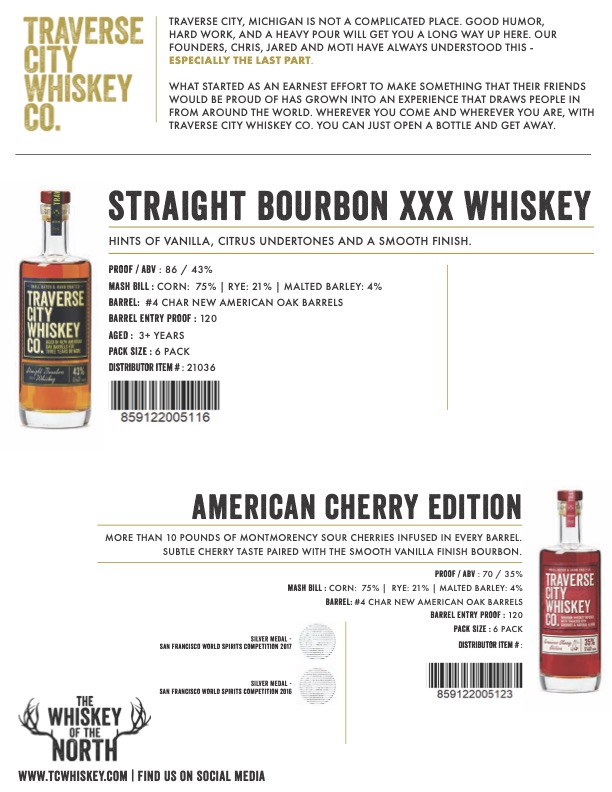 Bottle Proof Whiskey Sell Sheet
